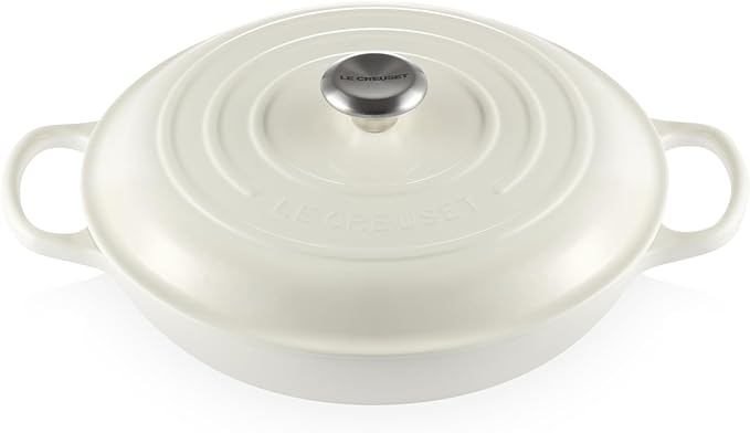 Le Creuset Enameled Cast Iron Signature Braiser, 3.5 qt., White