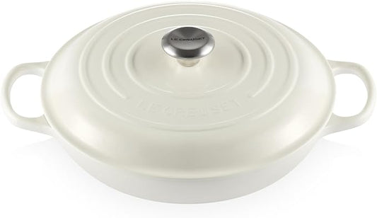 Le Creuset Enameled Cast Iron Signature Braiser, 3.5 qt., White