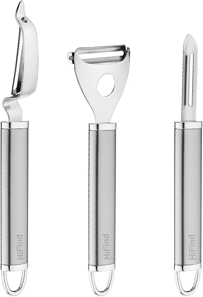 Vegetable Peeler Stainless Steel for Kitchen, Y-Shaped and I-Shaped Peelers Potato - Fruit and Vegetable Peelers for Kitchen with Non-Slip Ergonomic Handle, Sharp Blade Peelers (3PCS)