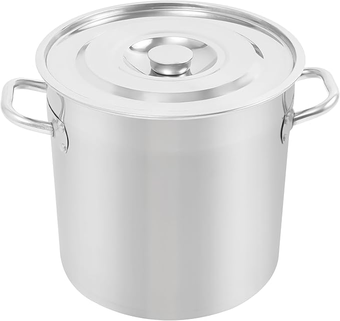 Stainless Steel Stock Pot w/Lid, Commercial Soup Cookware for Home/Restaurant/Hotels, for Stew/Simmering/Soup, Universal Stove Compatible (21L/22.2Qt.)