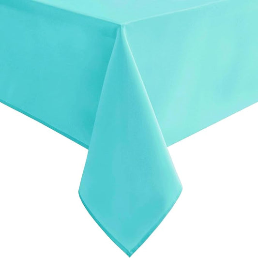 Hiasan Solid Rectangle Tablecloth Aqua - Waterproof Washable Oblong Fabric Table Cloth for Dining Room Kitchen and Outdoor Use, 70 x 120 Inch