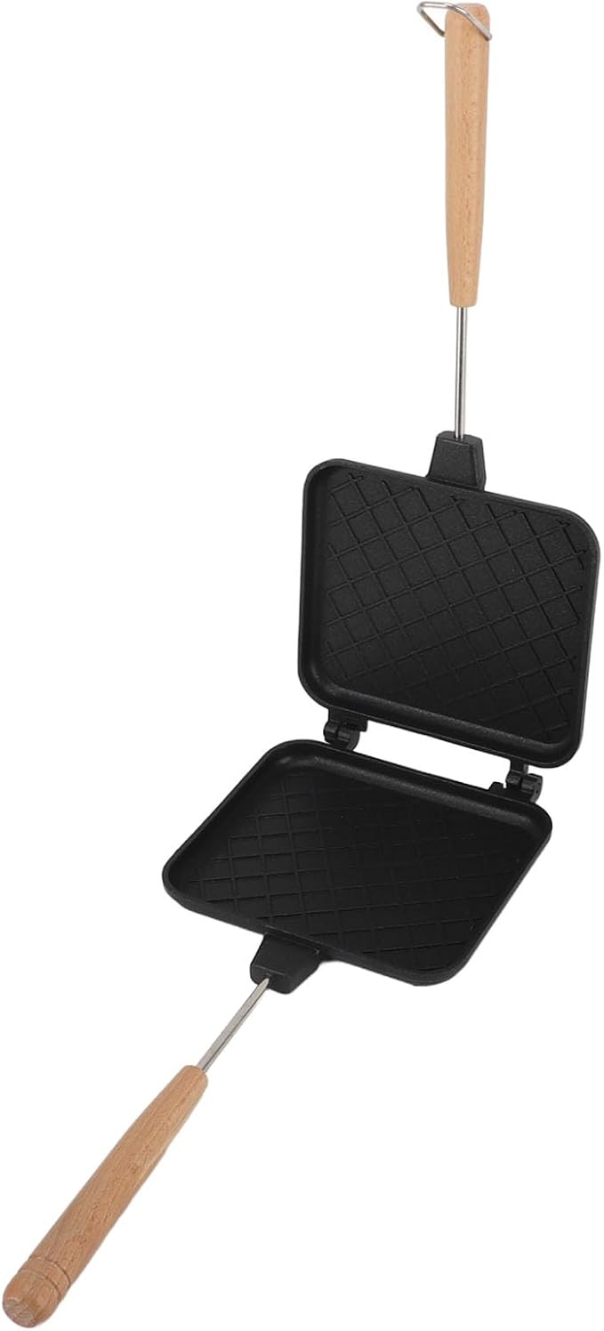 Double Sided Frying Pan, Stovetop Sandwich Maker with Non Stick Coating, Aluminum Flip Pan for Gas and Induction Stoves, Family Breakfast Sandwich Press