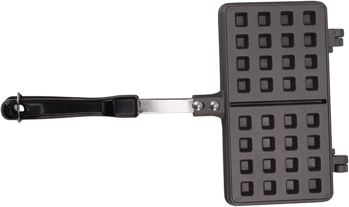 Double Pie Waffle Maker, Non Stick Waffle Irons with Anti Scalding Handle, Portable Aluminum Alloy Stove Top Cast Iron Waffle Maker Pan, Perfect for Kitchen Cooking and Family Breakfast Baking