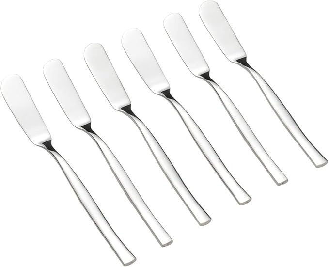 Idotry 6-Piece Stainless Steel Butter Knives, Cheese/Butter Spreaders, 6.32-INCH