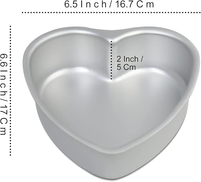 kefyixc set of 3 Heart-shaped cake pan,6 inch heart-shaped cake tin, aluminum, for weddings, parties, family and other occasions cake (6 x 2 Inch,Set of 3)