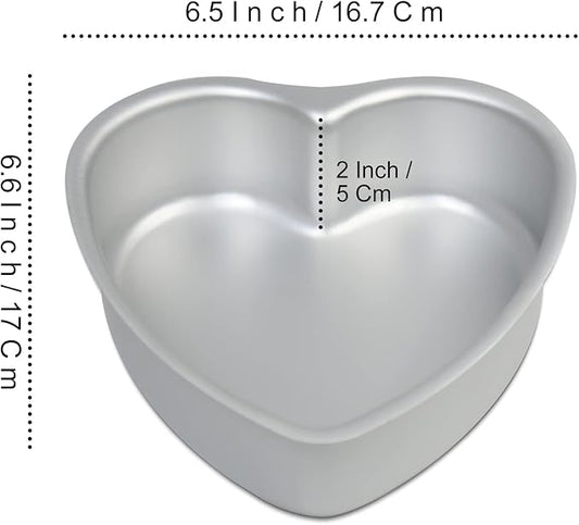 kefyixc set of 3 Heart-shaped cake pan,6 inch heart-shaped cake tin, aluminum, for weddings, parties, family and other occasions cake (6 x 2 Inch,Set of 3)
