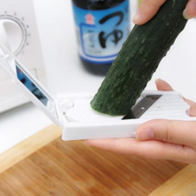 Unomor Beauty Cucumber Slicer with Mirror Stainless Steel Thin Slice Cutter for Facial Mask Multifunctional Vegetable and Fruit Slicing Tool Easy Clean Compact 4.7 X 2.1 Inches