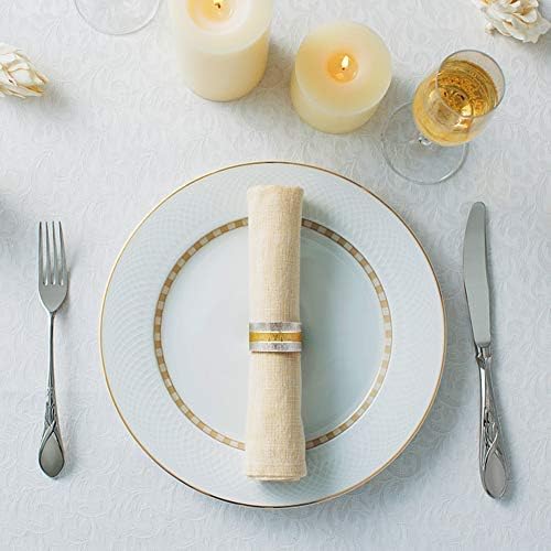 Accmor Napkin Rings, Metal Gold Round Napkin Rings Buckles for Table Decorations, Wedding, Dinner, Party, Set of 4