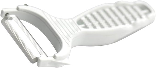 Börner Vegetable Peeler (6-in-1) • Garnishing Peeler with Grater • Multifunctional Peeler for Fruits & Vegetables • Fruit Peeler, Universal Peeler, Potato Peeler • Color: White