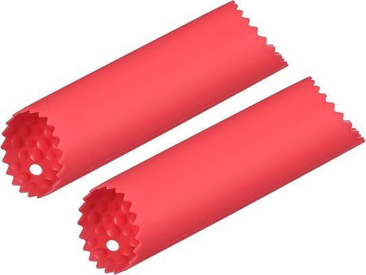 uxcell 2Pcs Garlic Peeling Tube, Silicone Garlic Peeler Roller Keeper Skin Remover Non Slip for Useful Kitchen Tools, Red