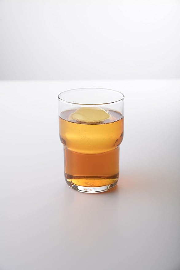 LEMONSODA Stackable Iced Coffee Glasses Set of 6, 48-15 and 21oz Drinking Glasses for Lattes, Tea, Coffee, and Water (15oz, Set of 6)