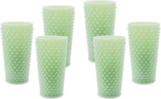 Ice Tea Glass - GiGi Hobnail Pattern - American Made - Mosser Glass USA (6, Jade)
