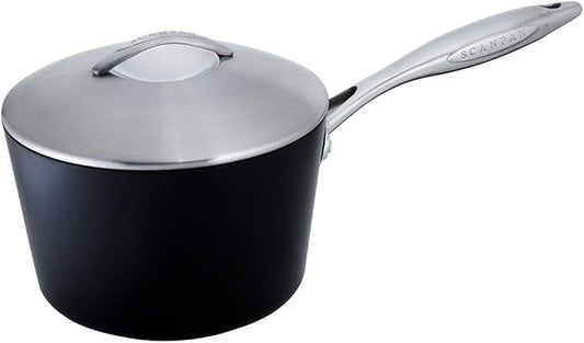 Scanpan Professional 3 1/4 qt Nonstick Saucepan with Lid - Compatible with All Cooktops, Induction Ready, Metal Utensil Safe, Oven Safe to 500°F, Dishwasher Safe