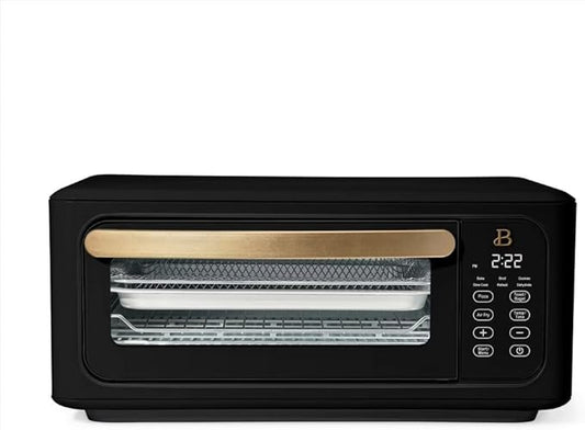 Beautiful by Drew Infrared Air Fry Toaster Oven 1800W with 9-Slice Capacity and Multi-Function Cooking (Black Sesame)