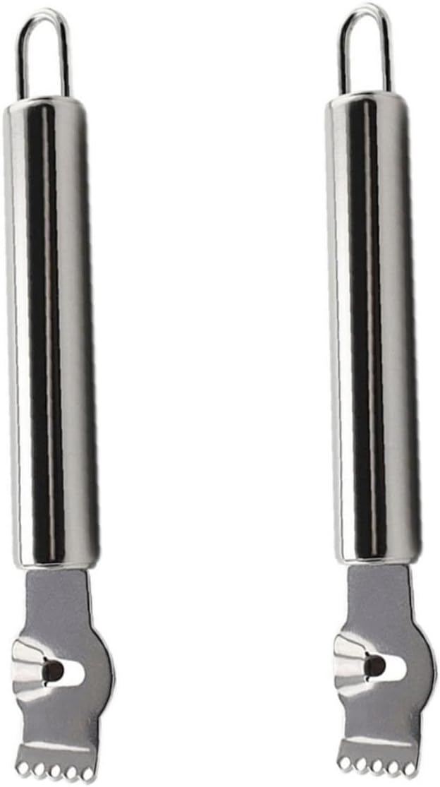 LIFKOME 2pcs Stainless Steel Fruit Zesters Multi-functional Citrus Peeler for Lemon Orange and Potato Grating Easy Storage Hanging for Baking and Cooking