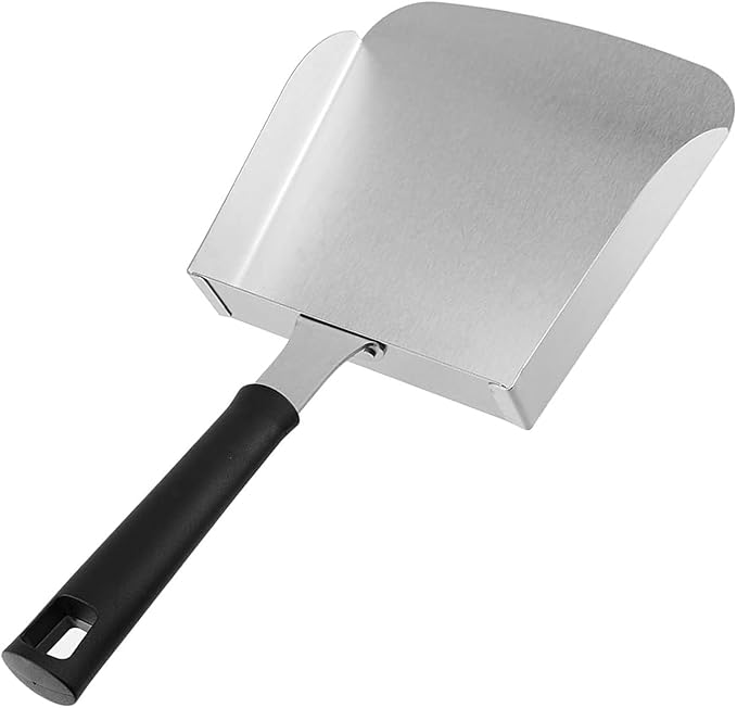 Large Griddle Scoop (2pcs) for Hibachi Type Cooking Stainless Steel Food Shovel for Scrambled Eggs and Fried Rice Grilling Food Mover for Flat Top Grill Accessories Smash Burger Spatula