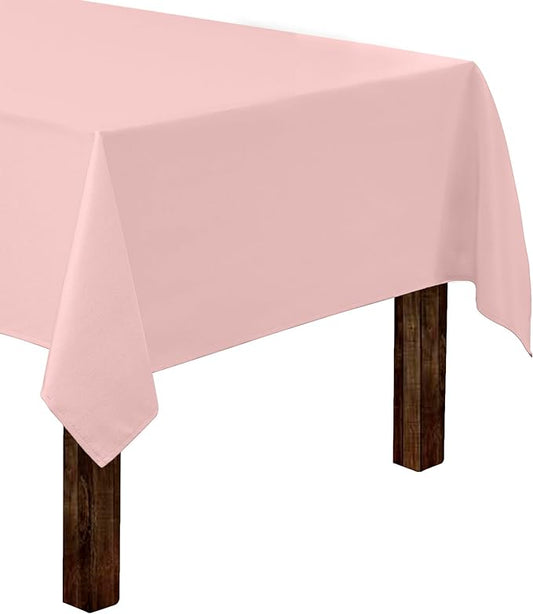 Gee Di Moda Rectangle Tablecloth - 60 x 102 Inch Pink Table Cloth for 6 Foot Rectangle Tables - Heavy Duty Washable Fabric - for Holiday Party, Dinner, Weddings, Baby Shower & Events