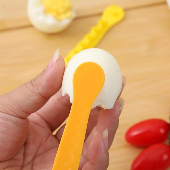 2Pcs Yellow Egg Cutter Set Lace Fruit Slicer Carving Lace Cutting Wire Egg Cutter Fancy Cooked Eggs Cutter Household Boiled Eggs Cut Egg Decorator