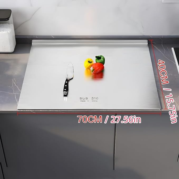 316 Stainless Steel Cutting Board,Cutting Boards for Kitchen,Chopping Board,Large Cutting Board for Chopping Meat,Vegetables,Fruits,Cheese (27.56 * 15.75in)
