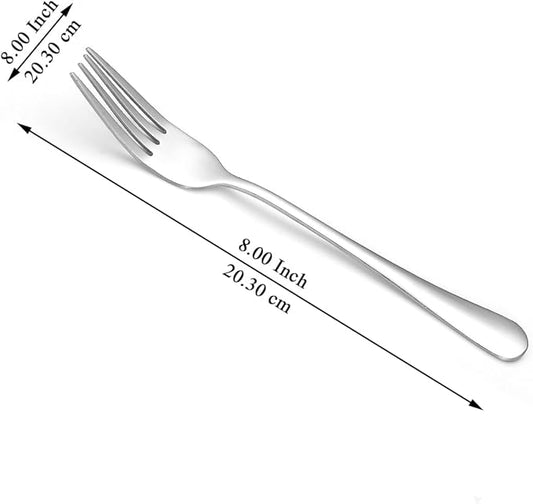 Evanda Dinner Fork 24 Pieces, Stainless Steel 8.07inch Forks, Cake Forks, Table Forks,Dessert Forks, Easy To Clean, Dishwasher Safe