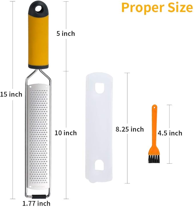 Upgraded Cheese Grater Lemon Zester Tool for Kitchen, Aisoso Premium Stainless Steel Blade Apply to Parmesan Cheese, Ginger, Garlic, Nutmeg, Citrus, Coconut, Chocolate