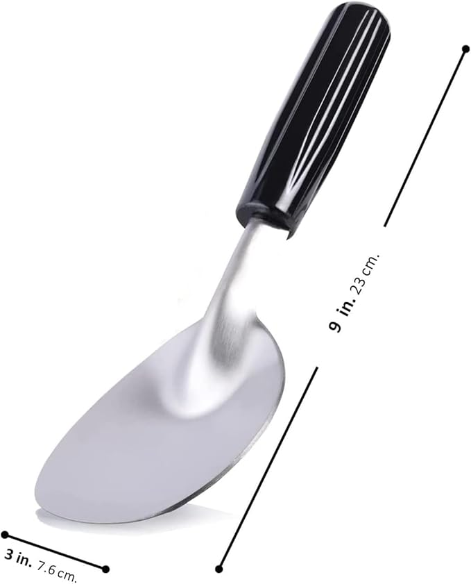 2Pack Heavy Duty Ice Cream Spade Scoop with Non-Slip Handle - Stainless Steel Ice Cream Spoon Paddle Perfect for Scooping and Serving Hard Frozen Treats