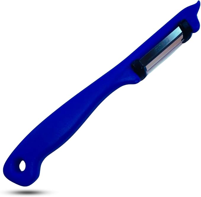 German Steel Double Blade Peeler, Effortless Precision, Ergonomic Handle, Bioalien Market Solingen Peeler DUO (Purple)