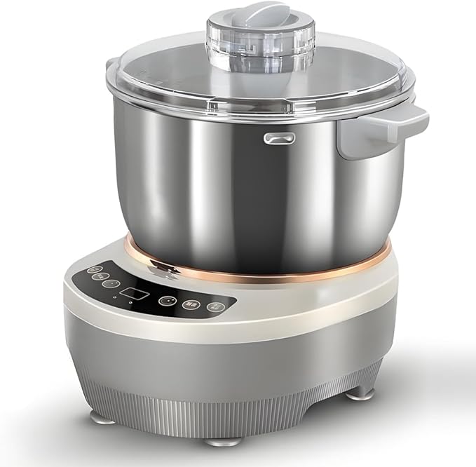 QCQDL Electric Dough Maker Machine with Fermentation Function, 7L Large Capacity Household Dough Mixer, 304 Stainless Steel, Microcomputer Timing, Front Touch Panel, Gray,7L