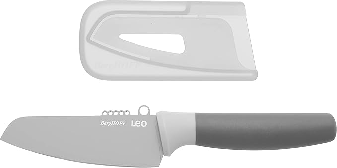 BergHOFF Leo Ceramic Coated Non-Stick Vegetable Knife with Zester, 11cm, Stainless Steel, Grey, 5.5 x 24.5 x 2 cm