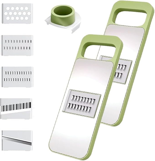 Multifunctional Vegetable Cutter, 2025 New Vegetable Slicer with Adjustable Stainless Steel Blade, Kitchen Chopper with Hand Guard for Vegetable, Fruit, Onion, Potato, Tomato, Cabbage (2pcs)