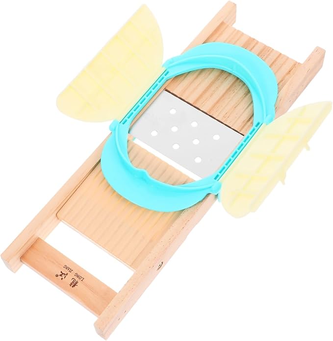 Alipis Manual Vegetable Slicer with Finger Guard - Handheld Potato and Cucumber Cutter for French Fry Slicing and Salad Prep - 13.77 Inch Kitchen Mandoline Slicer with Easy Clean Design