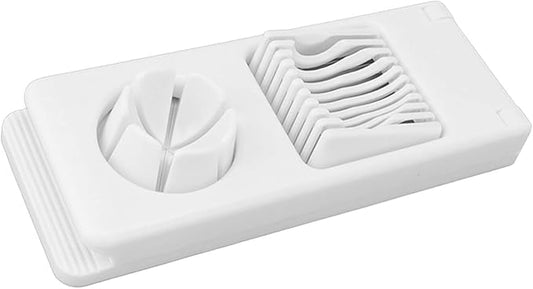 Stainless Steel 2 in 1 Egg Cutter for Convenient and Even Slicing and Cutting - Manual Egg Slicer for Boiled Eggs, Soft Fruits, and Vegetables