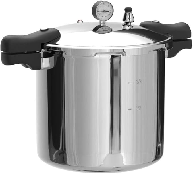 THE TANKER by Denali Canning - 23 Quart Beginner Friendly Pressure Canner & Cooker | Induction Compatible | Pressure Gauge, 15lb & 10lb Weights | Aluminum & Stainless Steel Parts | USA Company