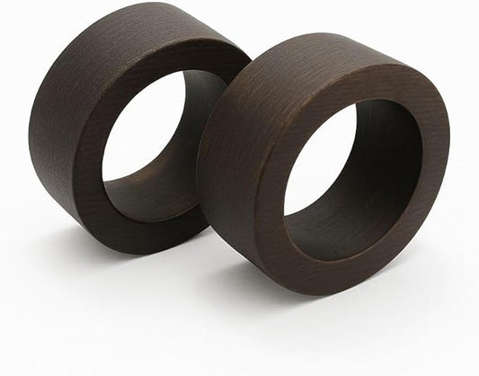 Handmade Wooden Napkin Ring Made by Artisan Beautifully Crafted and Designed in India (Set of 12, Natural Jalai)