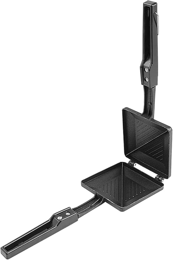 Sandwich Maker Stove Top Toaster with 2 in 1 Peeler Non-Stick Aluminum Gas Plate Hand Toaster Panini Maker Hot Sandwich Maker