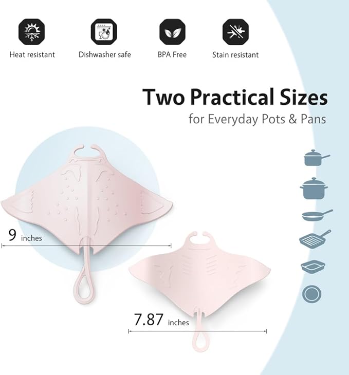 UMIRRO Cute Silicone Trivets for Hot Pots and Pans w/Pop-up Fun, Heat Resistant Mats for Quartz Countertop, Ocean Themed Pot Holder Pads for Coastal Decor, Kitchen Gifts for Beach Lovers Pink 2 Pack