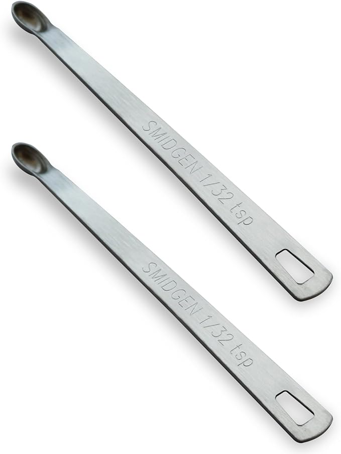 2PCS 1/32 Teaspoon(1/32tsp, 0.16ml, Smidgen) Single Tiny Measuring Spoon, Small Individual Stainless Steel Measure Spoons Only