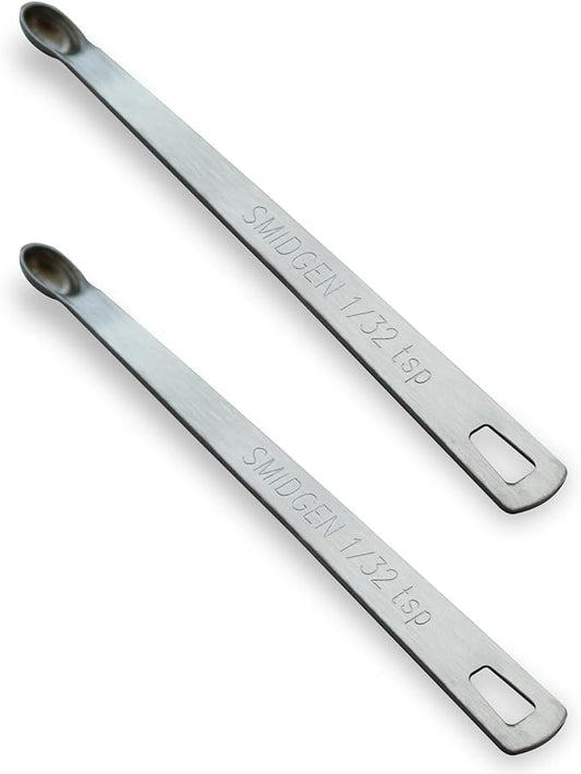 2PCS 1/32 Teaspoon(1/32tsp, 0.16ml, Smidgen) Single Tiny Measuring Spoon, Small Individual Stainless Steel Measure Spoons Only