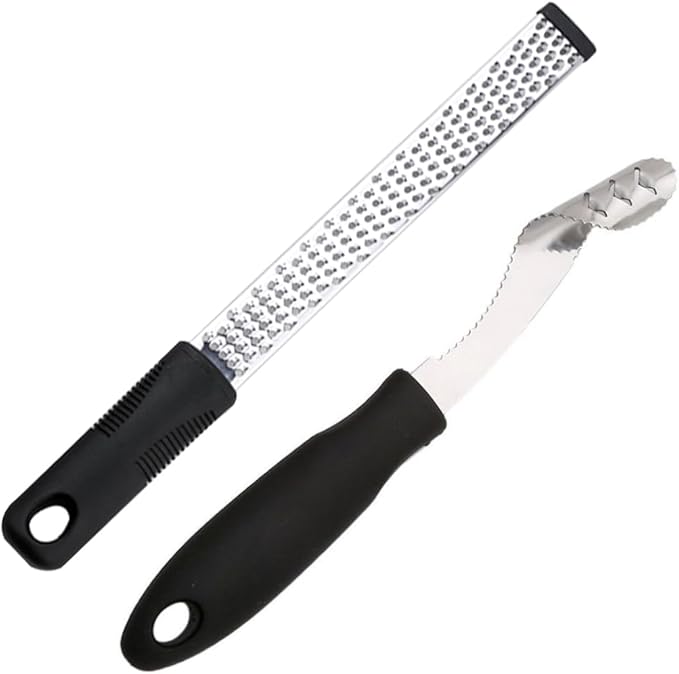 Jalapeno Pepper Corer, Lemon Zester Cheese Grater,Core Deseeder for Jalapenos, Chilis, Banana, Bell Peppers, Zucchini, Cucumber (1 Jalapeno Pepper Corer＋1 Lemon Citrus Zester Cheese Grater)