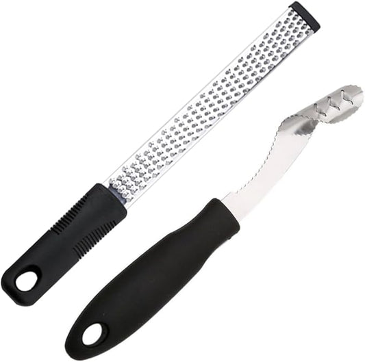 Jalapeno Pepper Corer, Lemon Zester Cheese Grater,Core Deseeder for Jalapenos, Chilis, Banana, Bell Peppers, Zucchini, Cucumber (1 Jalapeno Pepper Corer＋1 Lemon Citrus Zester Cheese Grater)