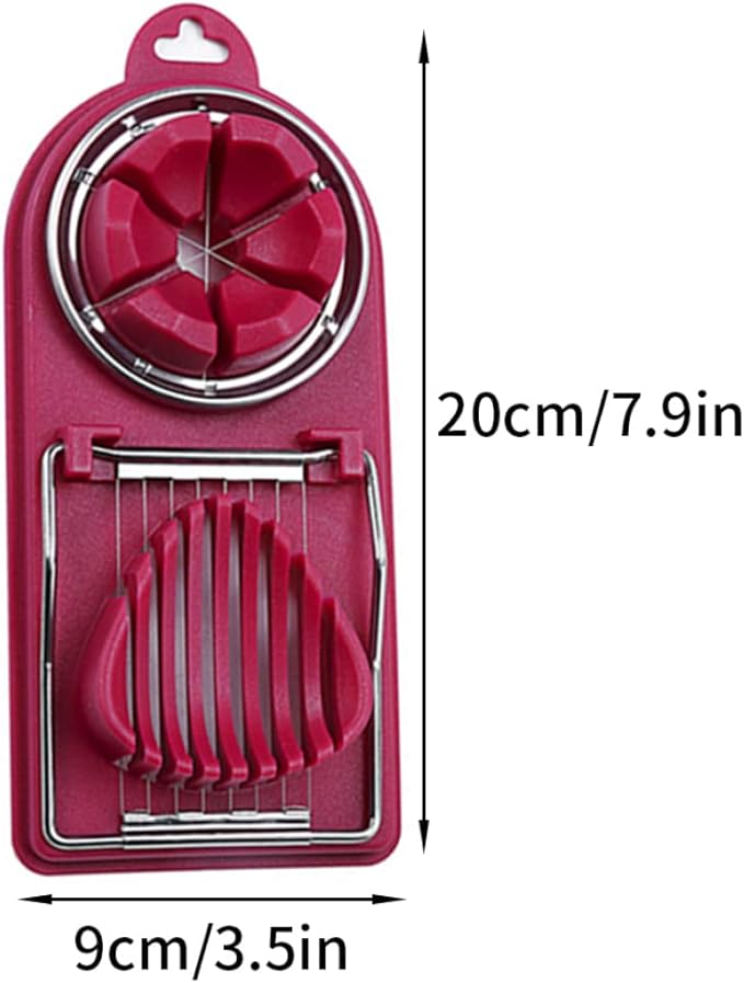 Egg Wedger Egg Slicer Stainless Steel Boiled Wedger Divider Heavy Duty Hard Eggs Slicer Tool Red