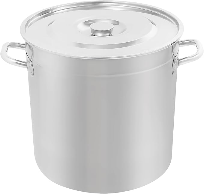 Stainless Steel Stock Pot w/Lid, Commercial Soup Cookware for Home/Restaurant/Hotels, for Stew/Simmering/Soup, Universal Stove Compatible (33L/34.8Qt.)