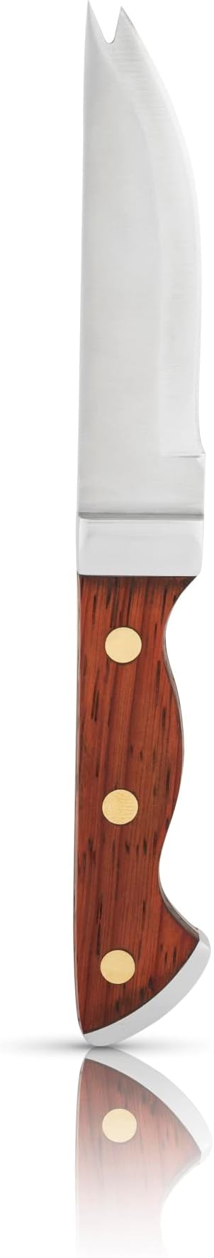 Viski Bartender Knife, 7 Inch Knife, Acacia Wood Handle, Double Tipped Stainless Steel Blade, Bar Knife, Riveted Base, Set of 1