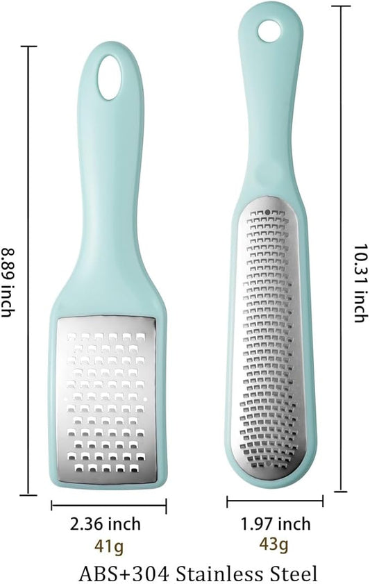 Lemon Zester Grater with Handle - 2-Piece Lemon Zester & Cheese Grater for Parmesan, Ginger, Garlic, Nutmeg, Chocolate (B)