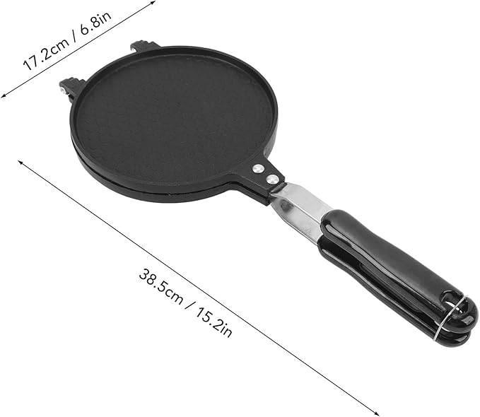Waffle Cone Maker, Egg Roll Press Pan, Stick Proof Aluminum Stove Top Tortilla Press with Handle for Kitchen, 6.8Inch (Grid Style)