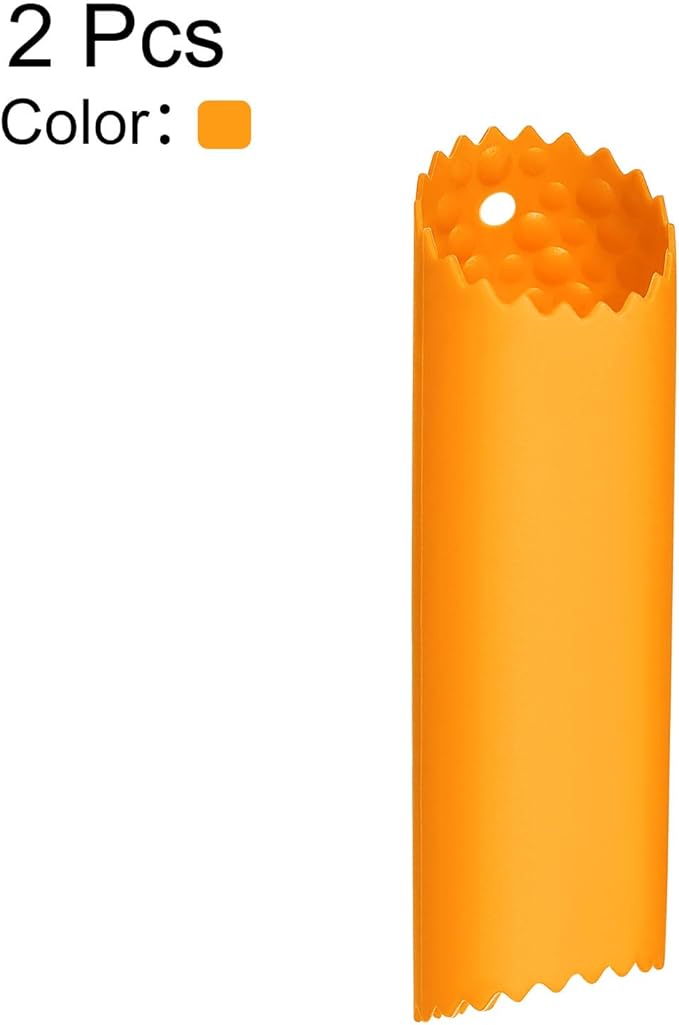 uxcell 2Pcs Garlic Peeling Tube, Silicone Garlic Peeler Roller Keeper Skin Remover Non Slip for Useful Kitchen Tools, Orange