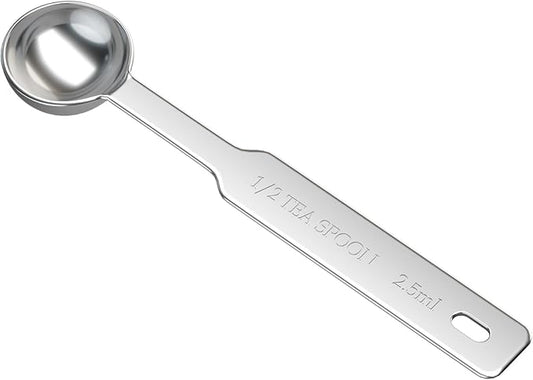 1PCS 1/2 Tsp(1/6tbsp, 2.5ml) Single Measuring Spoon, Stainless Steel Individual Measure Scoop Only
