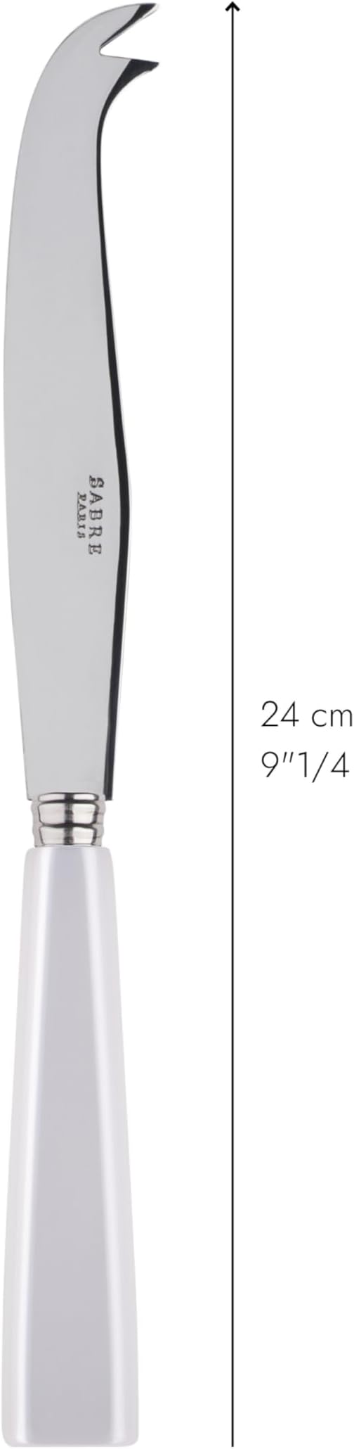SABRE PARIS - Cheese Knife 9.4 inches - Icône Collection - All Cheeses - Stainless Steel & Acrylic - Dishwasher Safe - White