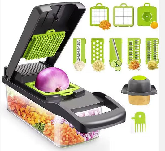 Multifunctional 16 in 1 Hand Operated Vegetable Mandoline Slicer Veggie Chopper, Food Chopper Onion Cutter Vegetable Slicer