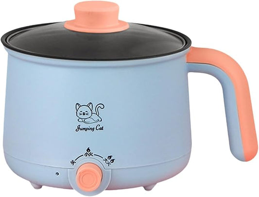 Electric Hot Pot 1.8L Ramen Cooker Cookware Multipurpose Soup Pot Noodles Pot Electric Cooker for Oatmeal Ramen Noodles Steak, Pot